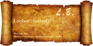 Locher Bazsó névjegykártya